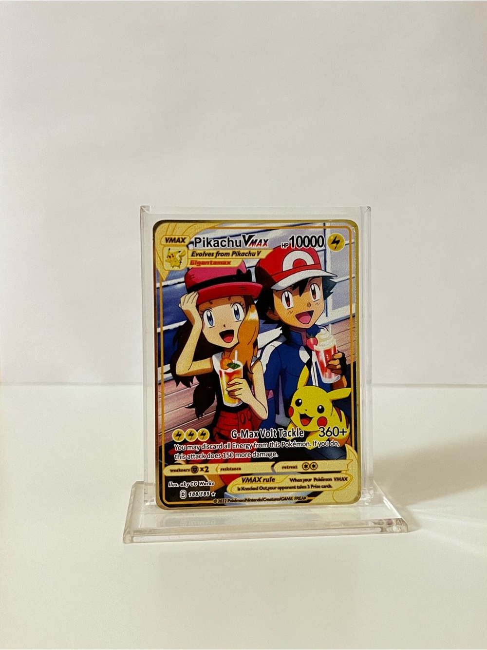 Pokemon Pikachu VMAX METAL GOLD CARD  Collectible/Gift/Fan Art